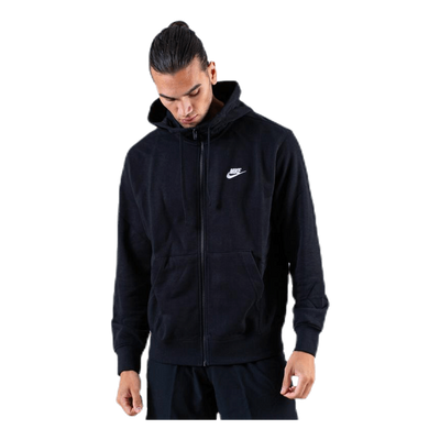 Sportswear Club Men's Full-Zip Hoodie BLACK/BLACK/WHITE