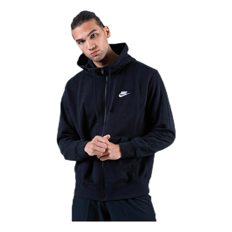 Sportswear Club Men's Full-Zip Hoodie BLACK/BLACK/WHITE