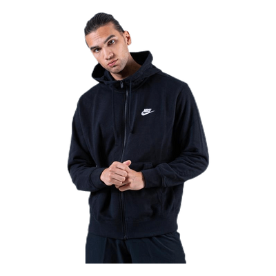 Sportswear Club Men's Full-Zip Hoodie BLACK/BLACK/WHITE