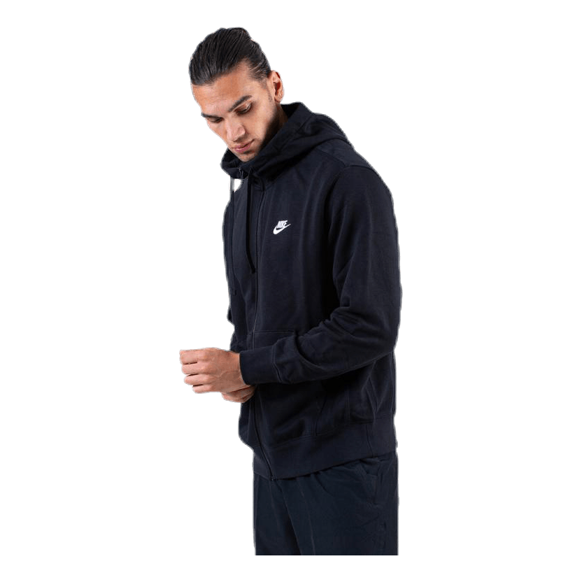 Sportswear Club Men's Full-Zip Hoodie BLACK/BLACK/WHITE