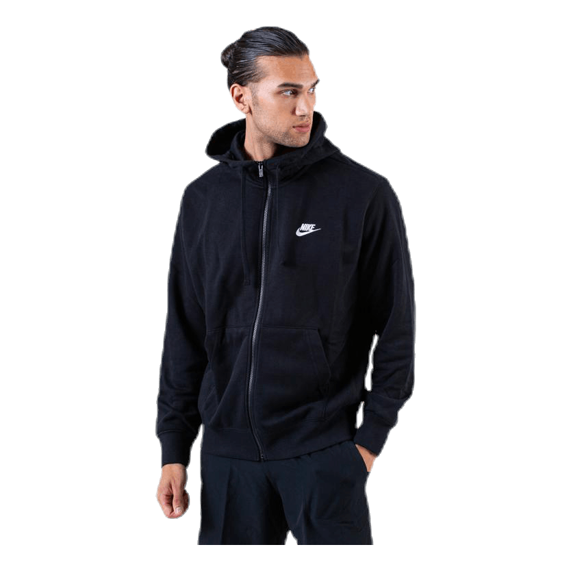 Sportswear Club Men's Full-Zip Hoodie BLACK/BLACK/WHITE