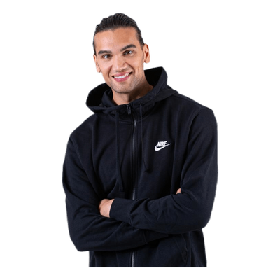 Sportswear Club Men's Full-Zip Hoodie BLACK/BLACK/WHITE