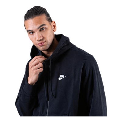 Sportswear Club Men's Full-Zip Hoodie BLACK/BLACK/WHITE