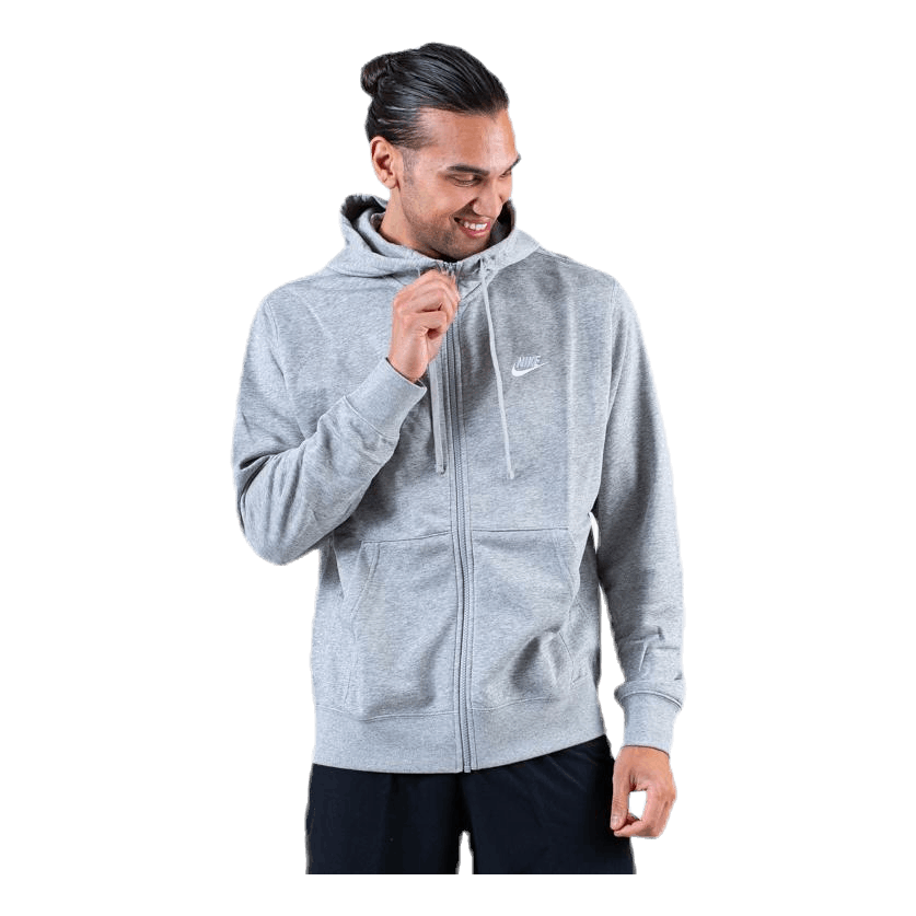 Sportswear Club Men's Full-Zip Hoodie DK GREY HEATHER/MATTE SILVER/WHITE