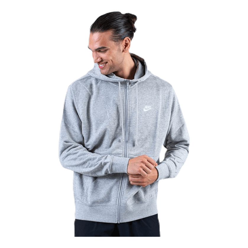 Sportswear Club Men's Full-Zip Hoodie DK GREY HEATHER/MATTE SILVER/WHITE