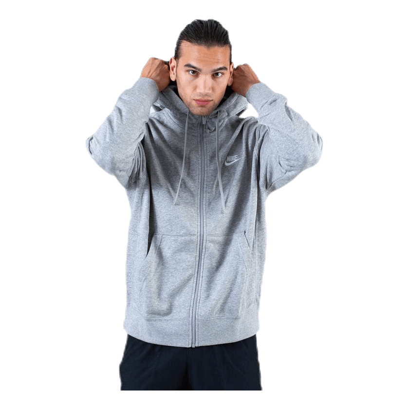 Sportswear Club Men's Full-Zip Hoodie DK GREY HEATHER/MATTE SILVER/WHITE