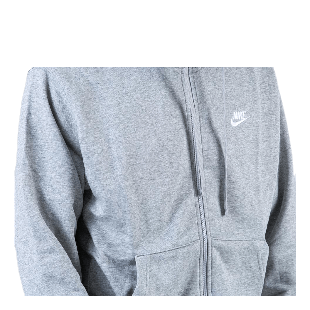 Sportswear Club Men's Full-Zip Hoodie DK GREY HEATHER/MATTE SILVER/WHITE