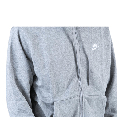 Sportswear Club Men's Full-Zip Hoodie DK GREY HEATHER/MATTE SILVER/WHITE