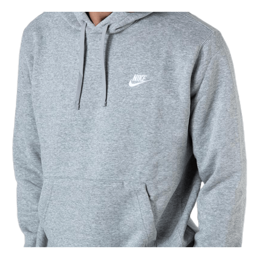 Sportswear Club Fleece Pullover Hoodie DK GREY HEATHER/MATTE SILVER/WHITE