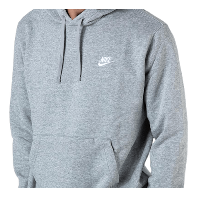 Sportswear Club Fleece Pullover Hoodie DK GREY HEATHER/MATTE SILVER/WHITE