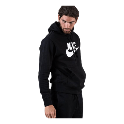 Sportswear Club Fleece Men's Graphic Pullover Hoodie BLACK/BLACK/WHITE