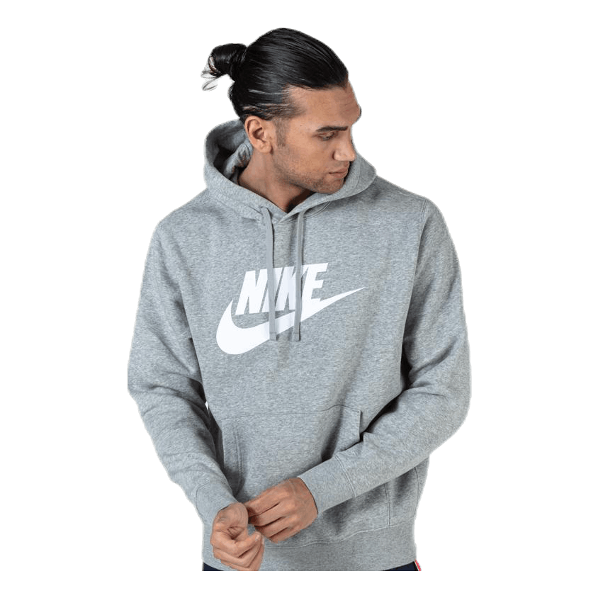 Sportswear Club Fleece Men's Graphic Pullover Hoodie DK GREY HEATHER/MATTE SILVER/WHITE