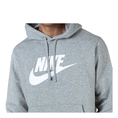 Sportswear Club Fleece Men's Graphic Pullover Hoodie DK GREY HEATHER/MATTE SILVER/WHITE