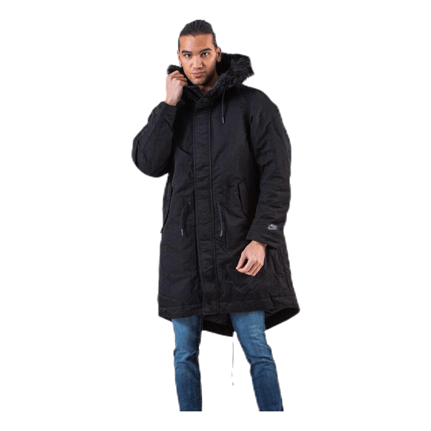 Down Fill Hood Parka Black