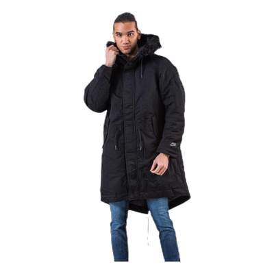 Down Fill Hood Parka Black