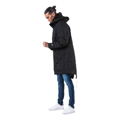Down Fill Hood Parka Black