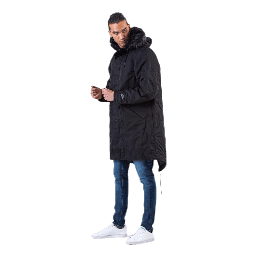 Down Fill Hood Parka Black