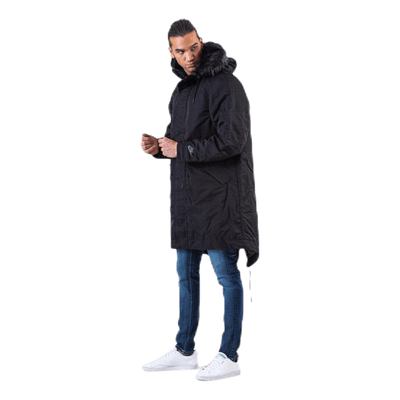 Down Fill Hood Parka Black