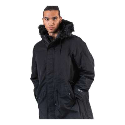 Down Fill Hood Parka Black