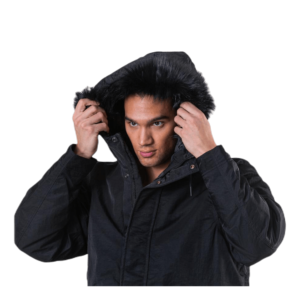 Down Fill Hood Parka Black