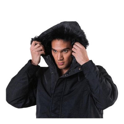 Down Fill Hood Parka Black