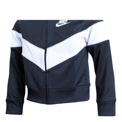 Girls Heritage Front Zip White/Black