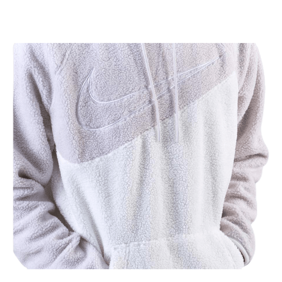Swoosh Hoodie Fleece White/Grey
