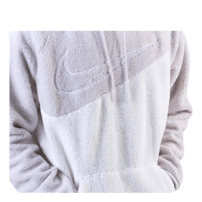 Swoosh Hoodie Fleece White/Grey
