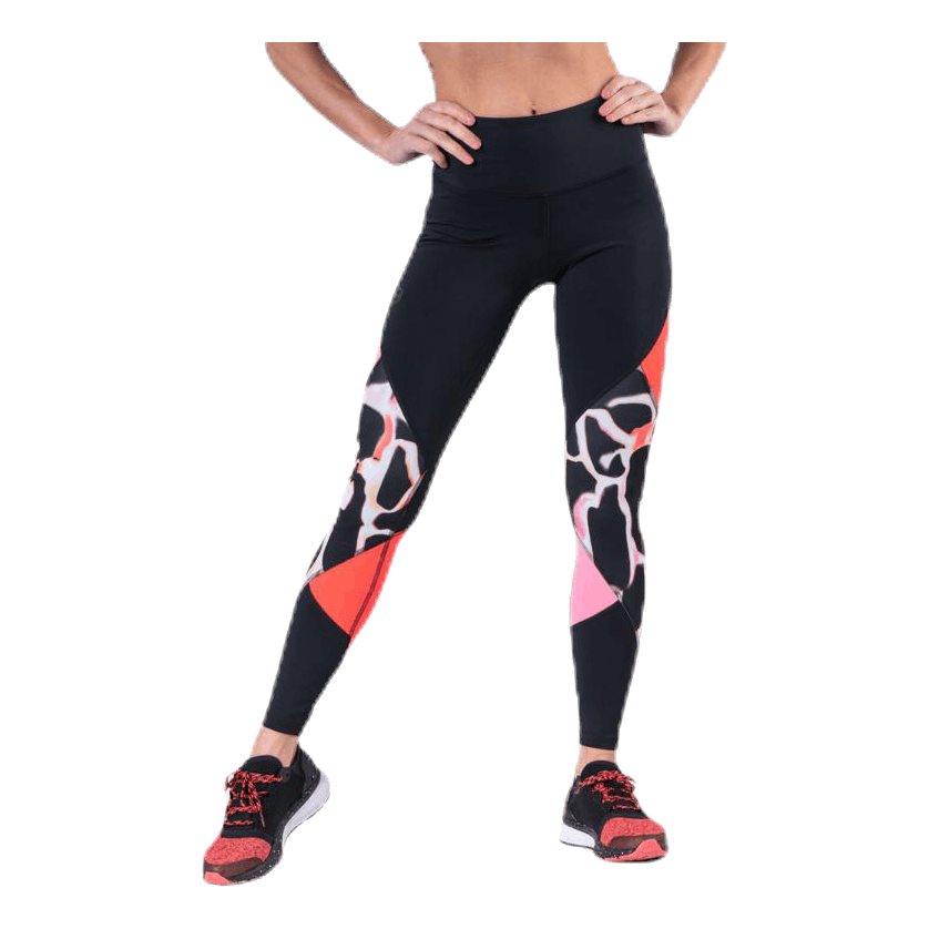 UA Rush Print Color Block Leggings Black