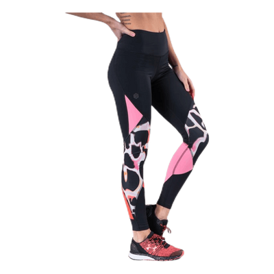 UA Rush Print Color Block Leggings Black