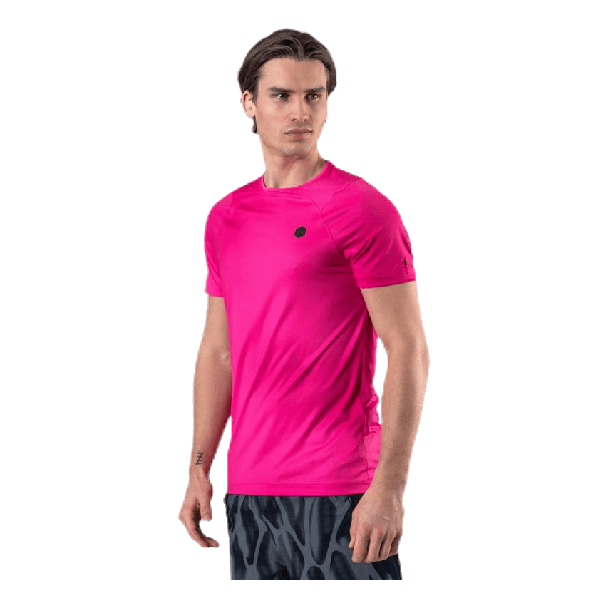 Ua Hg Rush Fitted Ss Printed Pink