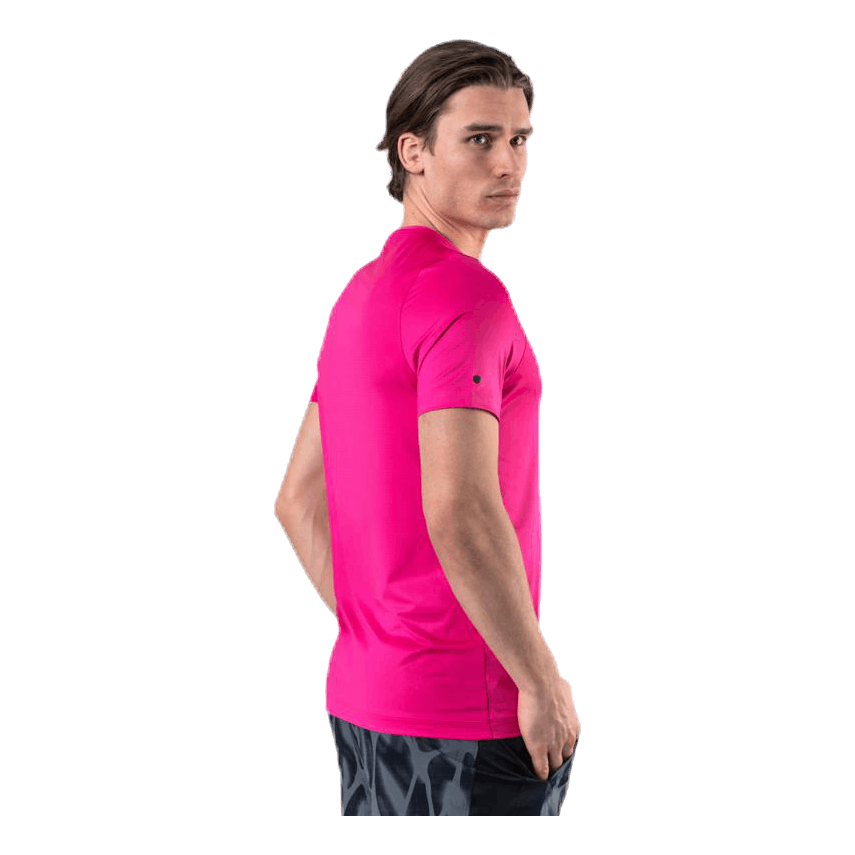 Ua Hg Rush Fitted Ss Printed Pink