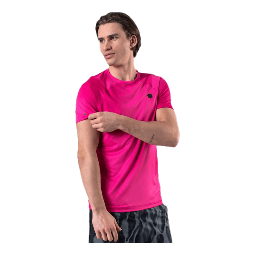 Ua Hg Rush Fitted Ss Printed Pink
