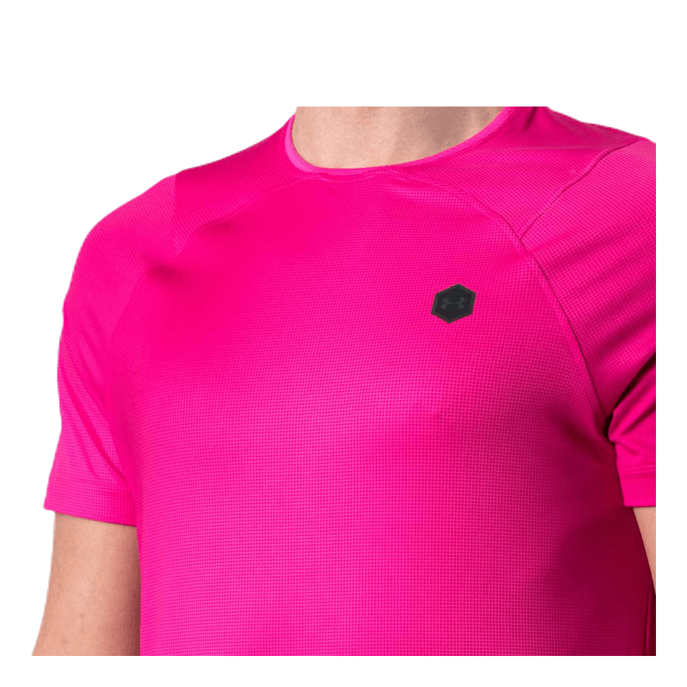 Ua Hg Rush Fitted Ss Printed Pink