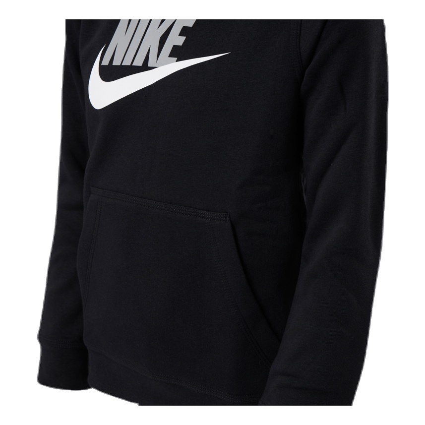 Sportswear Club Fleece Big Kids’ Pullover Hoodie BLACK/LT SMOKE GREY