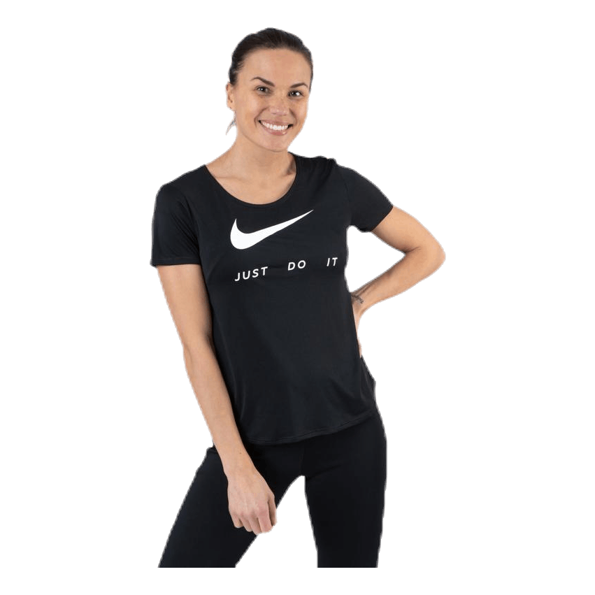 Top SS Swoosh Run White/Black