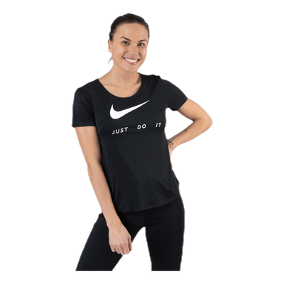 Top SS Swoosh Run White/Black