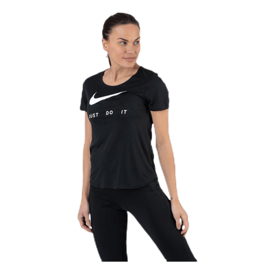Top SS Swoosh Run White/Black