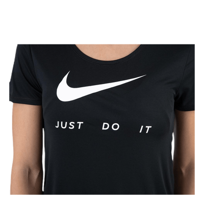 Top SS Swoosh Run White/Black