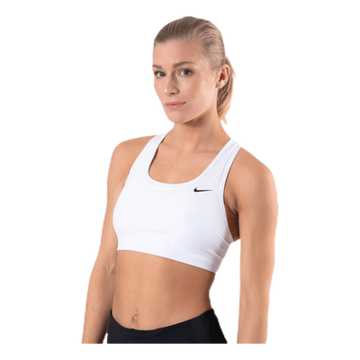 Swoosh Women's Medium-Support Non-Padded Sports Bra WHITE/BLACK