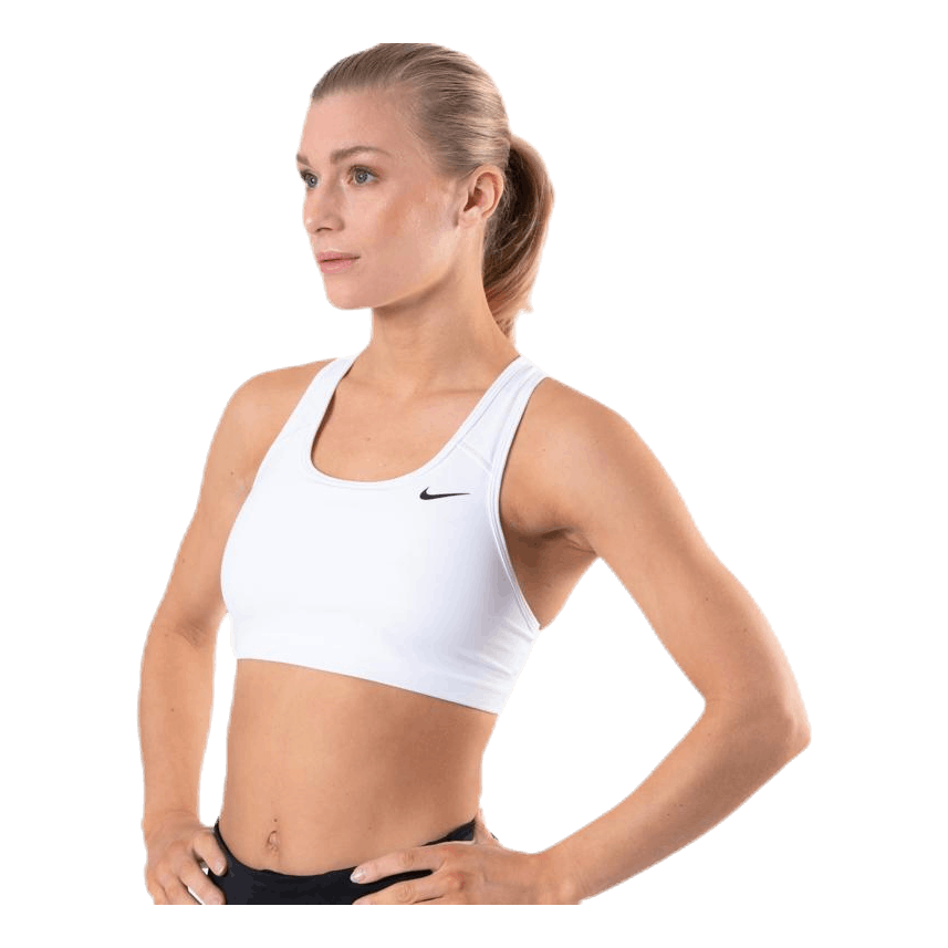 Swoosh Women's Medium-Support Non-Padded Sports Bra WHITE/BLACK