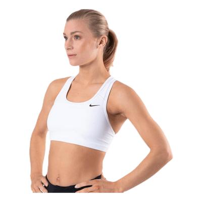 Swoosh Women's Medium-Support Non-Padded Sports Bra WHITE/BLACK