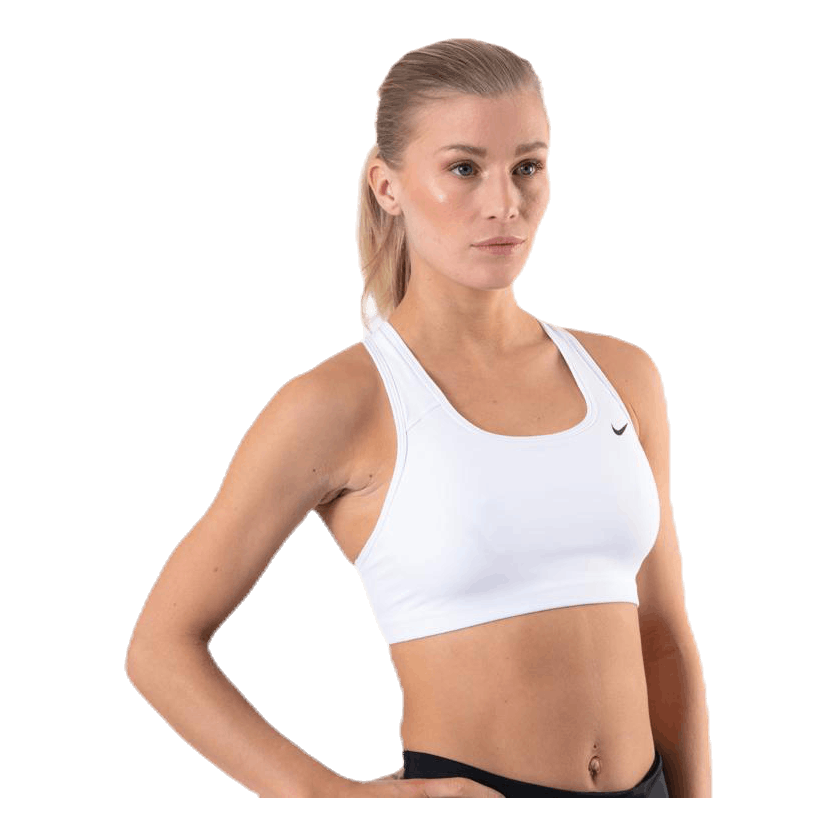 Swoosh Women's Medium-Support Non-Padded Sports Bra WHITE/BLACK