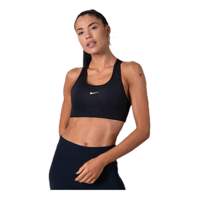 Swoosh Women's Medium-Support 1-Piece Pad Sports Bra BLACK/WHITE