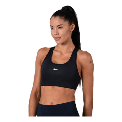 Swoosh Women's Medium-Support 1-Piece Pad Sports Bra BLACK/WHITE