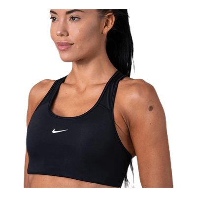 Swoosh Women's Medium-Support 1-Piece Pad Sports Bra BLACK/WHITE