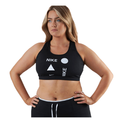Swoosh Icon Clash Bra Plus White/Black