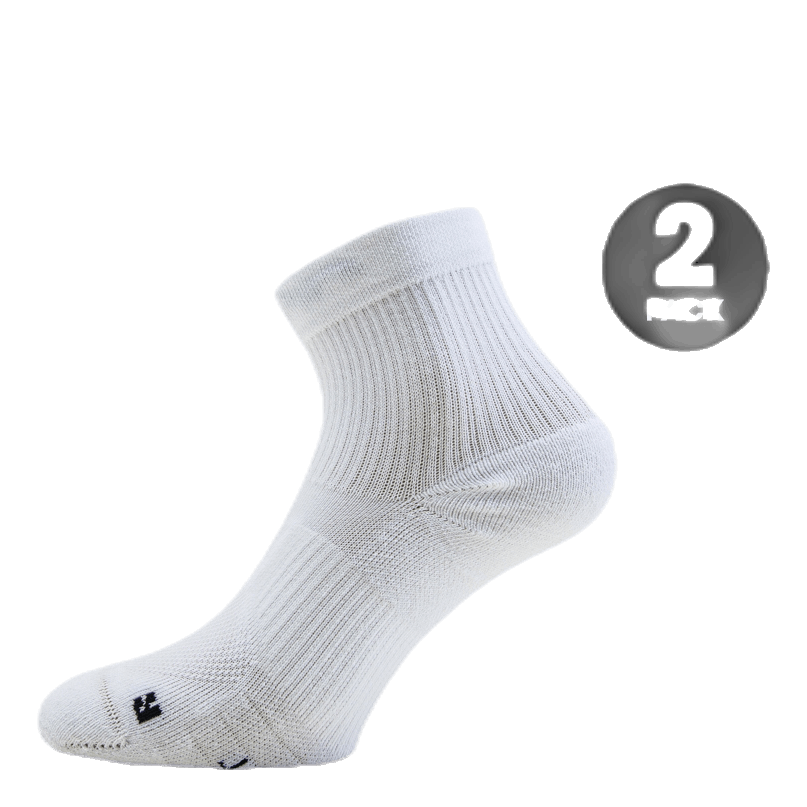 Multiplier Running Ankle Socks (2 Pair) WHITE/BLACK