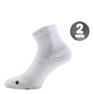 Multiplier Running Ankle Socks (2 Pair) WHITE/BLACK