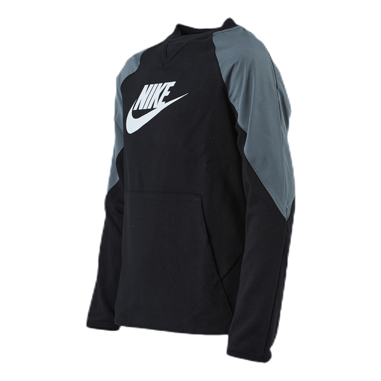Mixed Material Crew Junior Black Grey Nike Runforest